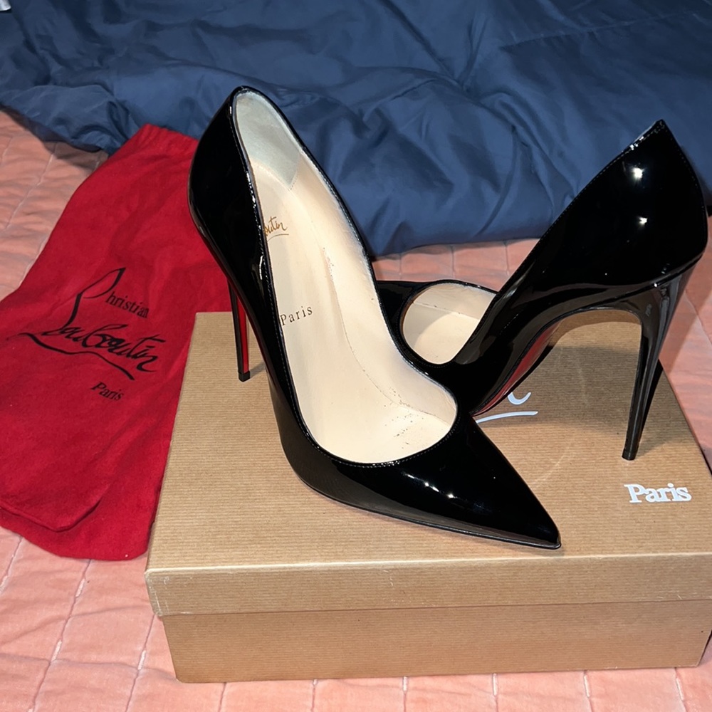 Christian Louboutin So Kate 120 Patent Black Size 40.5